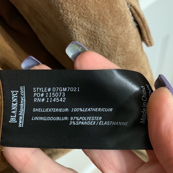 BLANK NYC Suede moto jacket tan - Picture 8 of 10